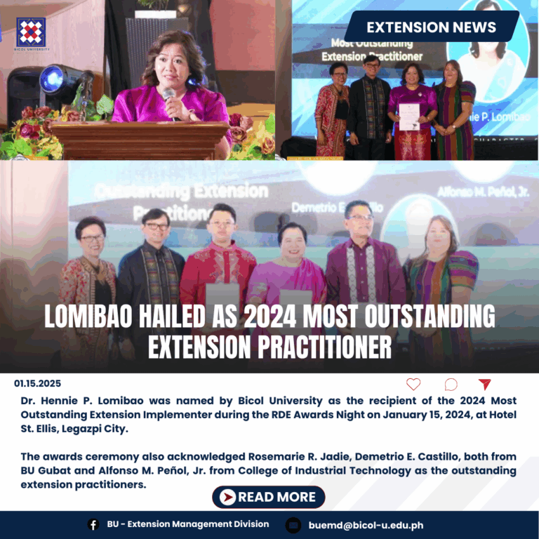 Lomibao hailed as 2024 Most Outstanding Extension Practitioner