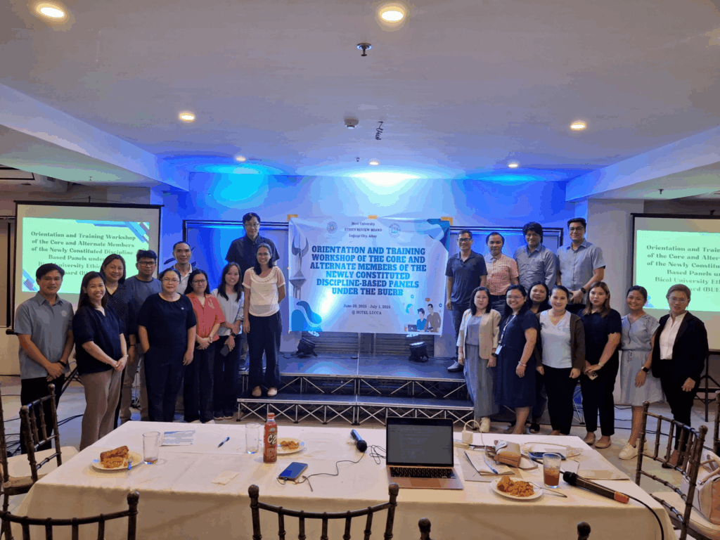 Orientation and Training Workshop of the Core and Alternate Members of the Newly Constituted Discipline-Based Panels under the Bicol University Ethics Review Board (BUERB)